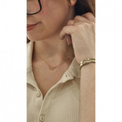 Collier or 18 carats fleurs de Lotus