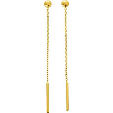 Boucles d'oreilles chainettes pendantes or jaune