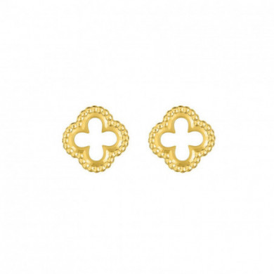 Boucles d'oreilles trèfle or jaune 18 carats