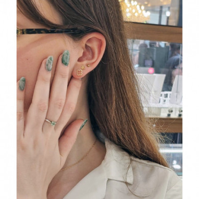 Boucles d'oreilles trèfle or jaune 18 carats