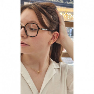 Boucles d'oreilles trèfle or jaune 18 carats