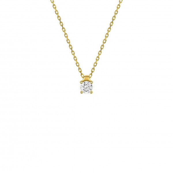 Collier or jaune 18 carats diamant véritable