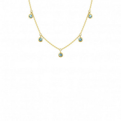 Collier femme or 18 carats pierres fines bleues