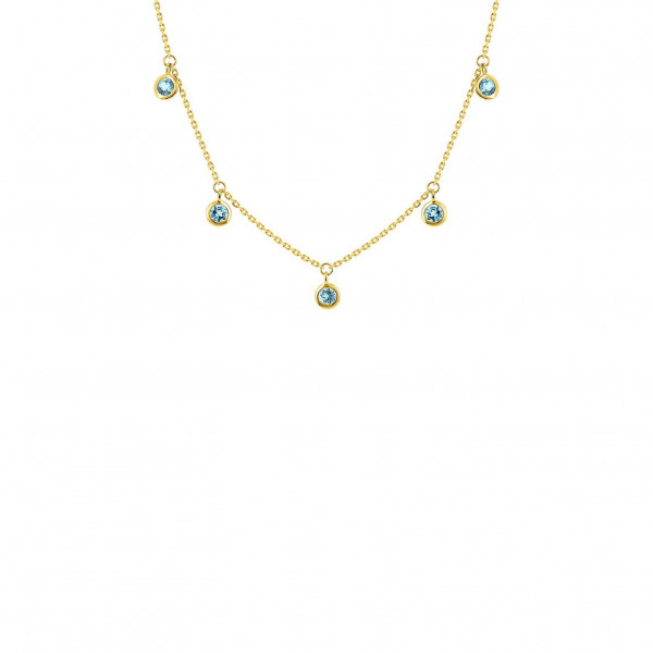 Collier femme or 18 carats pierres fines bleues
