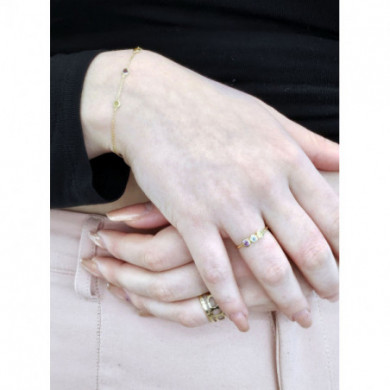 Bracelet femme or 18 carats pierres fines multicolores