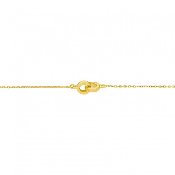 Bracelet or 18 carats 2 anneaux entrelacés