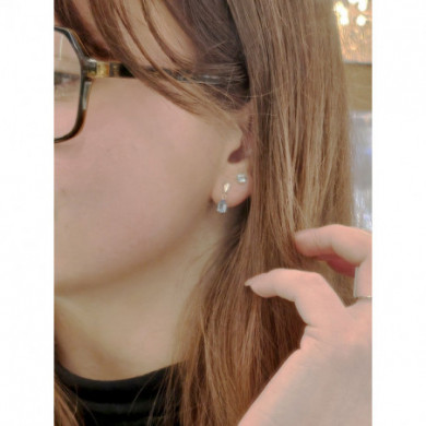 Boucles d'oreilles Or 18 carats Pendantes Topaze