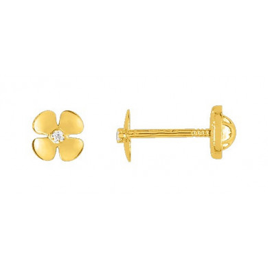 Boucles d'oreilles or jaune fleur oxyde imperdables