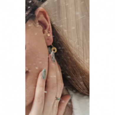 Boucles d'oreilles or 18 carat étoile à cinq branches