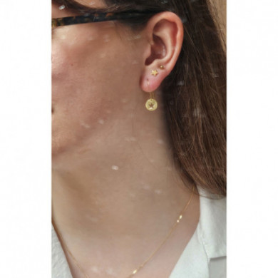 Boucles d'oreilles or 18 carat étoile à cinq branches