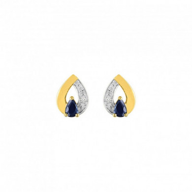 Boucles d'oreilles or 18 carats saphir