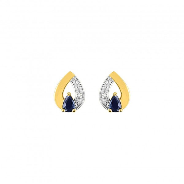 Boucles d'oreilles or 18 carats saphir