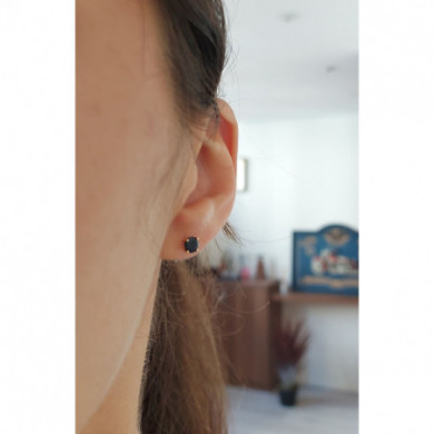 Boucles d'oreilles or 18 carats saphir bleu