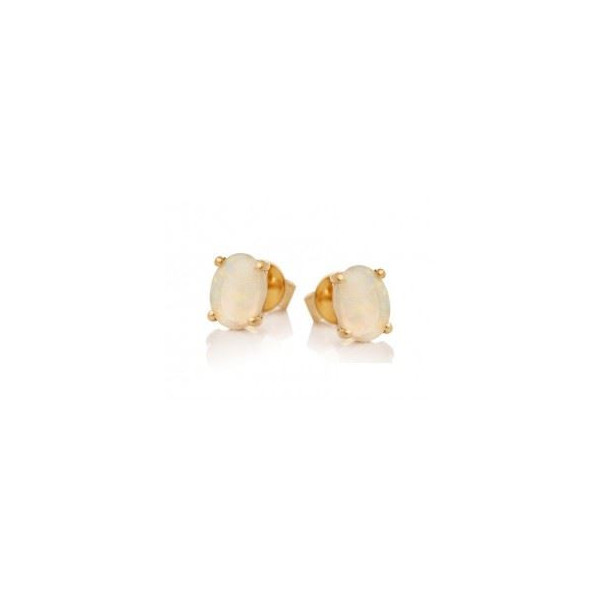 Boucles d'oreilles or 18 carats Puces avec opale