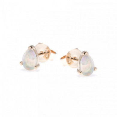 Boucles d'oreilles or 18 carats puces d'oreilles Opale poire