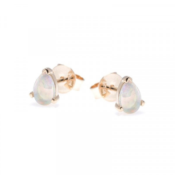 Boucles d'oreilles or 18 carats puces d'oreilles Opale poire