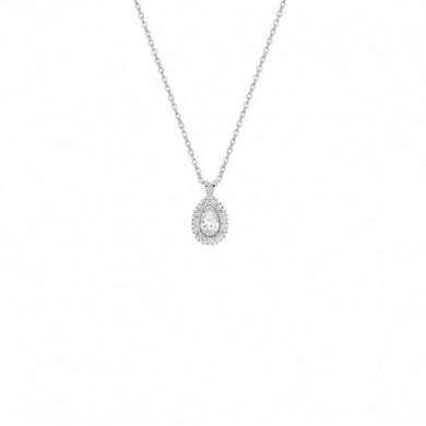 Collier or pendentif diamants goutte
