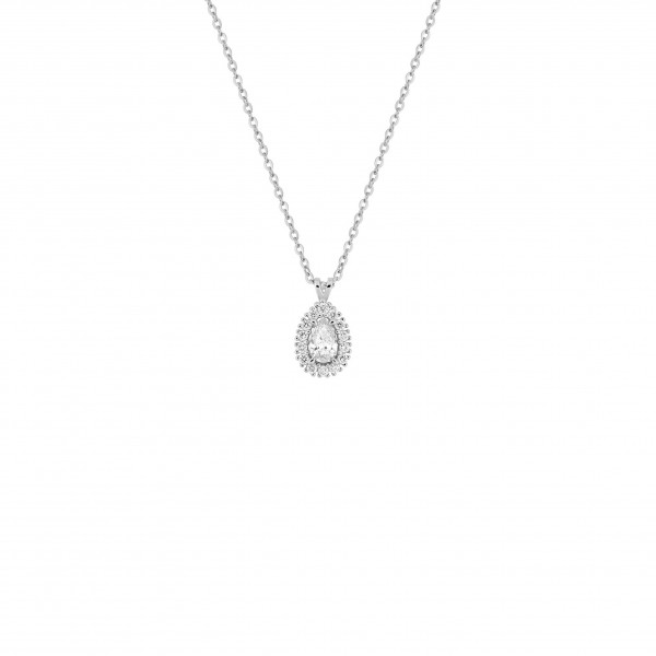 Collier or pendentif diamants goutte