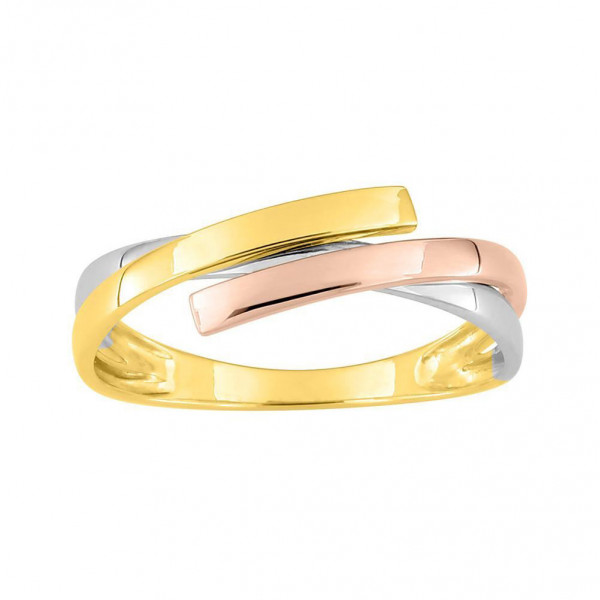 Bague femme Or 18 carats trois or jaune blanc rose