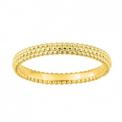 Bague femme Or jaune 18 carats perlé