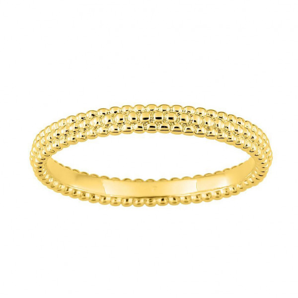 Bague femme Or jaune 18 carats perlé