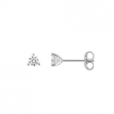 Boucles d'oreilles or puces ou clous diamant solitaire 0,20 carat