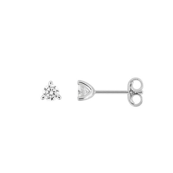 Boucles d'oreilles or puces ou clous diamant solitaire 0,20 carat