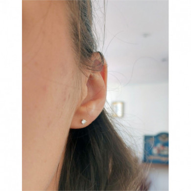 Boucles d'oreilles or puces ou clous diamant solitaire 0,20 carat