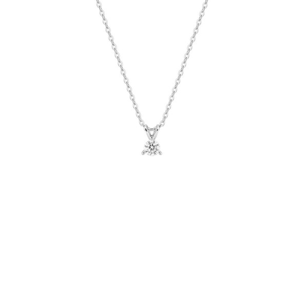 Collier Or blanc diamant solitaire 0,10 carat