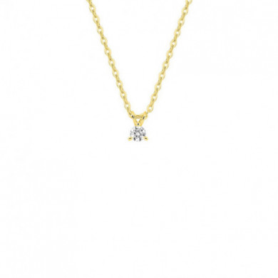 Collier Or jaune diamant solitaire 0,05 carat