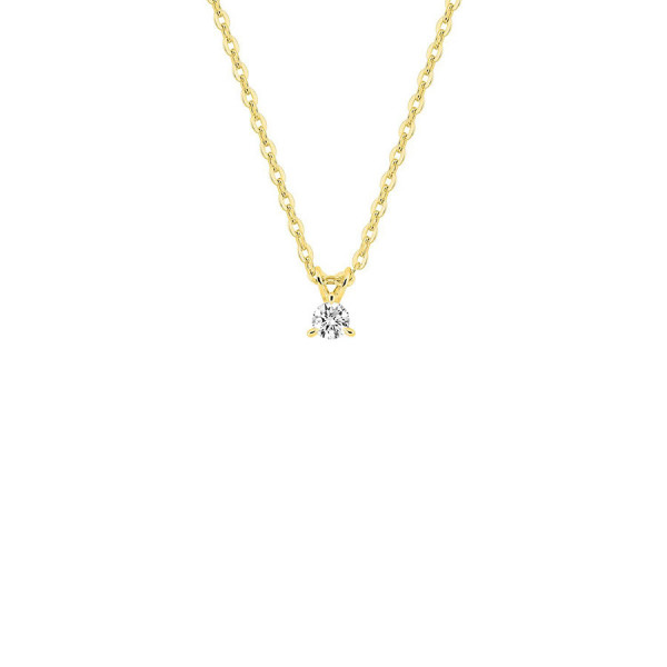 Collier Or jaune diamant solitaire 0,05 carat