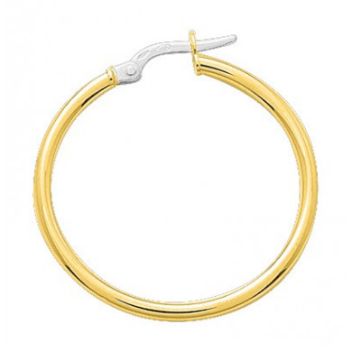 Boucles d'oreilles or 18 carats créoles rondes 3 cm