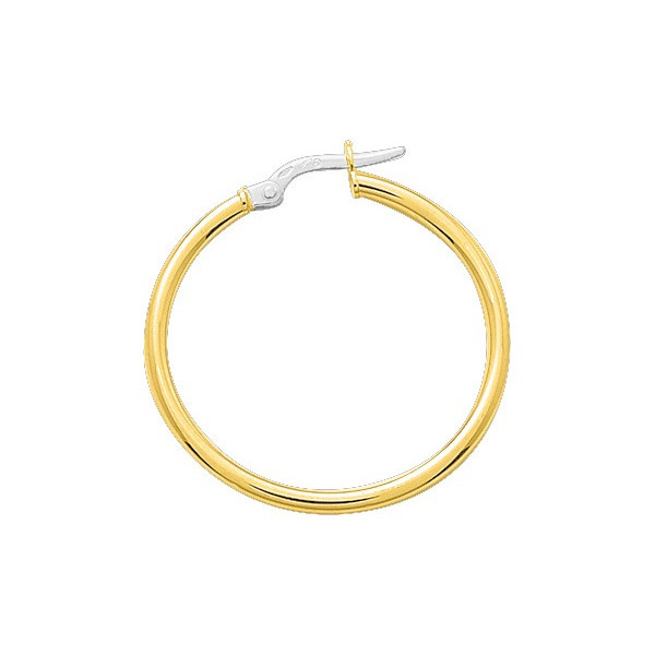 Boucles d'oreilles or 18 carats créoles rondes 3 cm