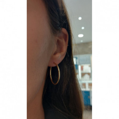 Boucles d'oreilles or 18 carats créoles rondes 3 cm