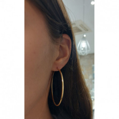 Boucles d'oreilles or 18 carats créoles rondes