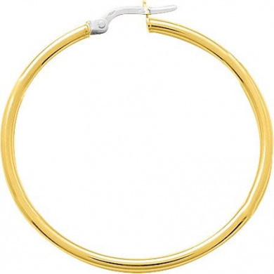 Boucles d'oreilles or 18 carats créoles rondes