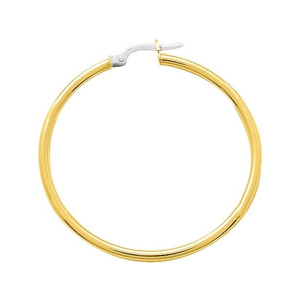 Boucles d'oreilles or 18 carats créoles rondes