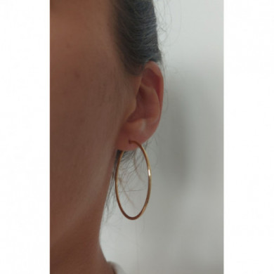 Boucles d'oreilles or 18 carats créoles rondes