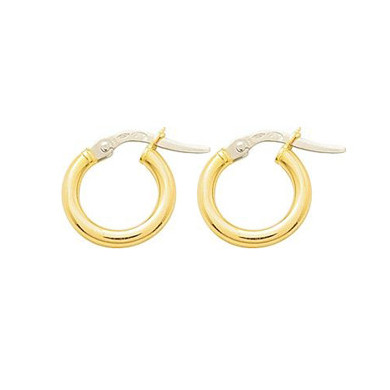 Boucles d'oreilles or 18 carats créoles fil rond