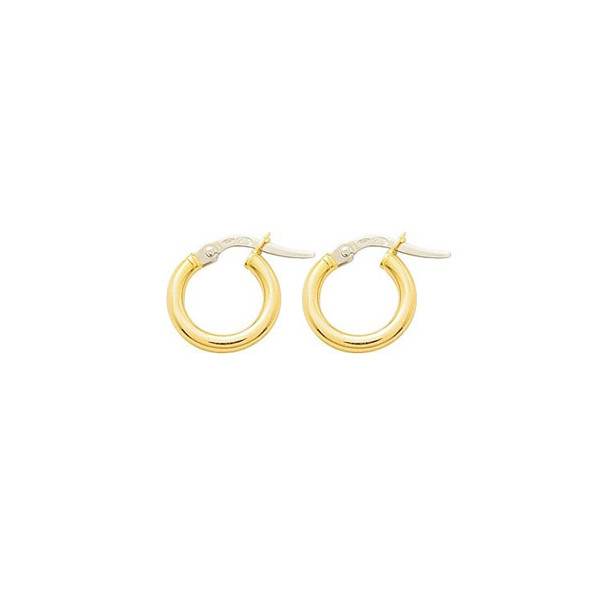 Boucles d'oreilles or 18 carats créoles fil rond