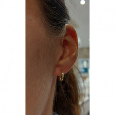 Boucles d'oreilles or 18 carats créoles fil rond