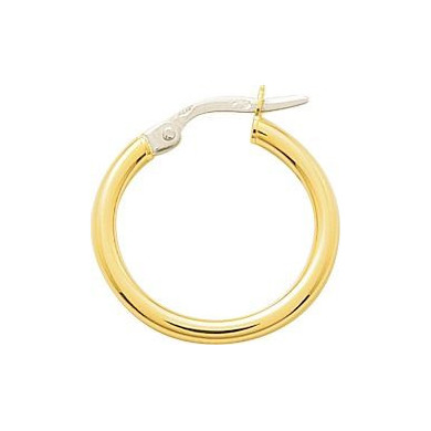 Boucles d'oreilles or 18 carats créoles rondes fil rond