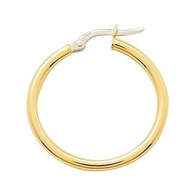 Boucles d'oreilles or 18 carats créoles rondes