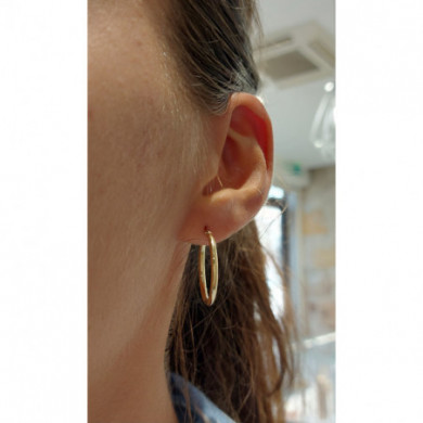 Boucles d'oreilles or 18 carats créoles rondes