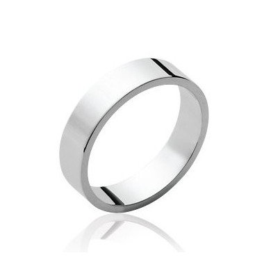 Bague argent 925 millièmes anneau plat rhodié Influences