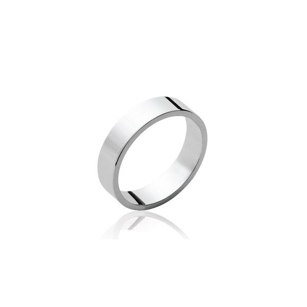 Bague argent 925 millièmes anneau plat rhodié Influences