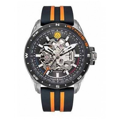 Montre homme automatique Silicone Noir et Orange Patrouille De France