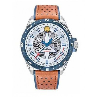 Montre homme automatique Argenté Cuir marron  Patrouille De France