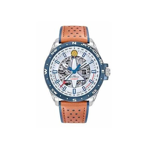 Montre homme automatique Argenté Cuir marron  Patrouille De France