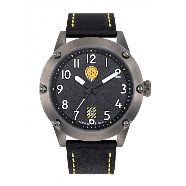 Montre homme quartz Cadran et Cuir Noir Patrouille De France